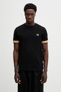 Fred Perry t-shirt bawełniany męski kolor czarny z aplikacją M2396
