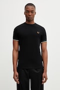 Fred Perry t-shirt bawełniany męski kolor czarny z aplikacją M2396