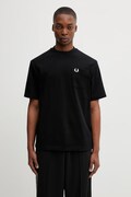 Fred Perry cotton t-shirt black color smooth M2408