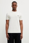 Fred Perry t-shirt bawełniany męski kolor beżowy gładki M3519