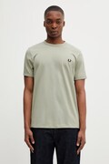 Fred Perry t-shirt bawełniany męski kolor zielony gładki M3519