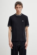 Fred Perry t-shirt bawełniany męski kolor granatowy gładki M8679