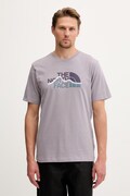 The North Face t-shirt męski bawełniany MOUNTAIN LINE fioletowy NF0A8GUXG7O1