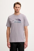 The North Face t-shirt ανδρικό βαμβακερό MOUNTAIN LINE μωβ NF0A8GUXG7O1