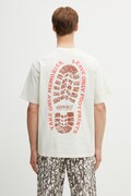Gramicci FOOTPRINTS TEE PIGMENT DYED t-shirt basic bawełniany męski beżowy G6SU.T119