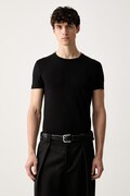 MM6 Maison Margiela T-shirt męski bawełniany z elastanem czarny MJM4A0030