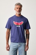 United Colors of Benetton T-shirt męski bawełniany niebieski 3MI5U10C8