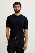 United Colors of Benetton úpletové tričko pánske bavlnené tmavomodré 1X56K10BI