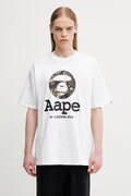 AAPE T-shirt męski bawełniany biały AAPTEM1640XXQ