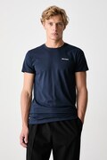 Palm Angels T-shirt basic damski bawełniany z elastanem granatowy PLA1UMBTS01BI