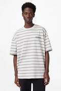 AllSaints T-shirt męski bawełniany UNDERGRND STRIPE SS szary M113PB