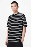 AllSaints T-shirt męski bawełniany UNDERGRND STRIPE SS czarny M113PB