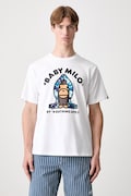 A Bathing Ape ABC Camo Milo T-shirt bawełniany męski biały 0ZXTEMX00510Q