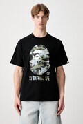 A Bathing Ape STA Over Print 1st Camo T-shirt męski z bawełną czarny 0ZXTEM023101Q