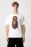 A Bathing Ape Milo On Ape Head T-shirt bawełniany męski biały 002TEM301002M