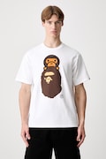 A Bathing Ape Milo On Ape Head T-shirt bawełniany męski biały 002TEM301002M