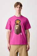 A Bathing Ape Milo On Ape Head T-shirt bawełniany męski różowy 002TEM301002M