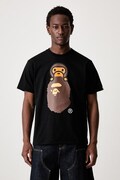 A Bathing Ape Milo On Ape Head T-shirt bawełniany męski czarny 002TEM301002M