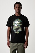 A Bathing Ape 1st Camo Big Ape Head T-shirt bawełniany męski czarny 001TEM301015M