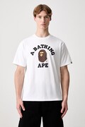 A Bathing Ape College T-shirt oversize bawełniany męski biały 001TEM301001M