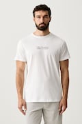 Trussardi T-shirt męski bawełniany beżowy TRU26MTS01