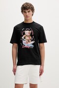 Barrow t-shirt bawełniany kolor czarny z nadrukiem S6BWUATH078