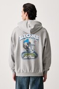 Les Deux bluza z kapturem męska bawełniana Les Deux x Detroit Lions szara 1003226