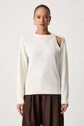 Calvin Klein sweter damski wełniany beżowy LV044J312G