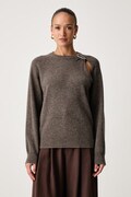 Calvin Klein sweter damski wełniany brązowy LV044J312G