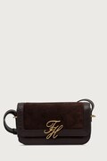 Tommy Hilfiger torebka crossbody damska zamszowa SCRIPT brązowa AW0AW19378