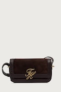 Tommy Hilfiger torebka crossbody damska zamszowa SCRIPT brązowa AW0AW19378