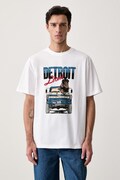 Les Deux T-shirt męski bawełniany Les Deux x Detroit Lions biały 1003214