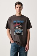 Les Deux T-shirt męski bawełniany Les Deux x Detroit Lions szary 1003214