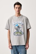 Les Deux T-shirt męski bawełniany Les Deux x Detroit Lions szary 1003223