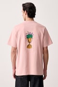Les Deux T-shirt męski bawełniany różowy 1002753