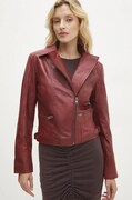 Δερμάτινo jacket Answear.LAB γυναικεία, χρώμα: κόκκινο