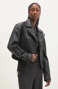 Шкіряна куртка Answear Lab жіноча колір чорний перехідна oversize