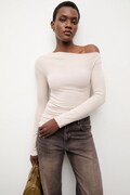 Answear.LAB longsleeve kolor beżowy