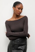 Answear.LAB longsleeve kolor brązowy