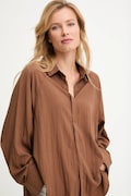 Košile Answear.LAB dámská, hnědá barva, relaxed, s klasickým límcem