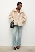 Answear.LAB kurtka kolor beżowy przejściowa oversize