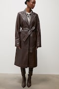 Δερμάτινο παλτό Answear.LAB ELEANOR χρώμα: καφέ