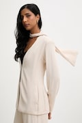 Answear.LAB marynarka kolor beżowy jednorzędowa gładka