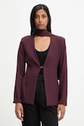 Answear.LAB marynarka kolor bordowy jednorzędowa gładka