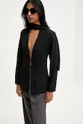 Answear.LAB marynarka kolor czarny jednorzędowa gładka