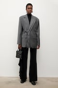 Сако с вълна Answear.LAB в сиво с едно копче с изчистен дизайн