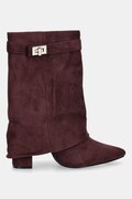 Answear.LAB botine culoarea bordo, cu toc drept, izolare usoara
