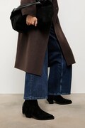Замшеві черевики Answear.LAB колір чорний каблук блок