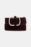Answear.LAB pasek zamszowy damski kolor bordowy