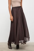 Answear.LAB spódnica kolor brązowy maxi rozkloszowana